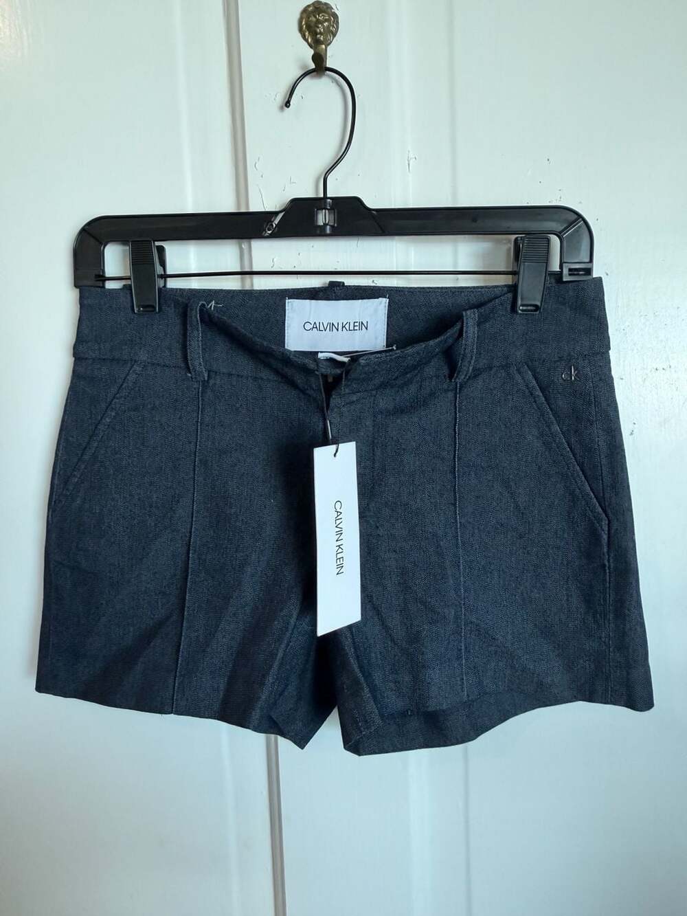 Calvin Klein Shorts Size 0 Dark Denim Tailored Front Seam